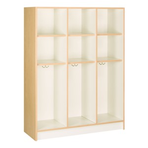 60" H Three-Wide Single-Tier Lockers without Doors - Shown w/ maple finish
